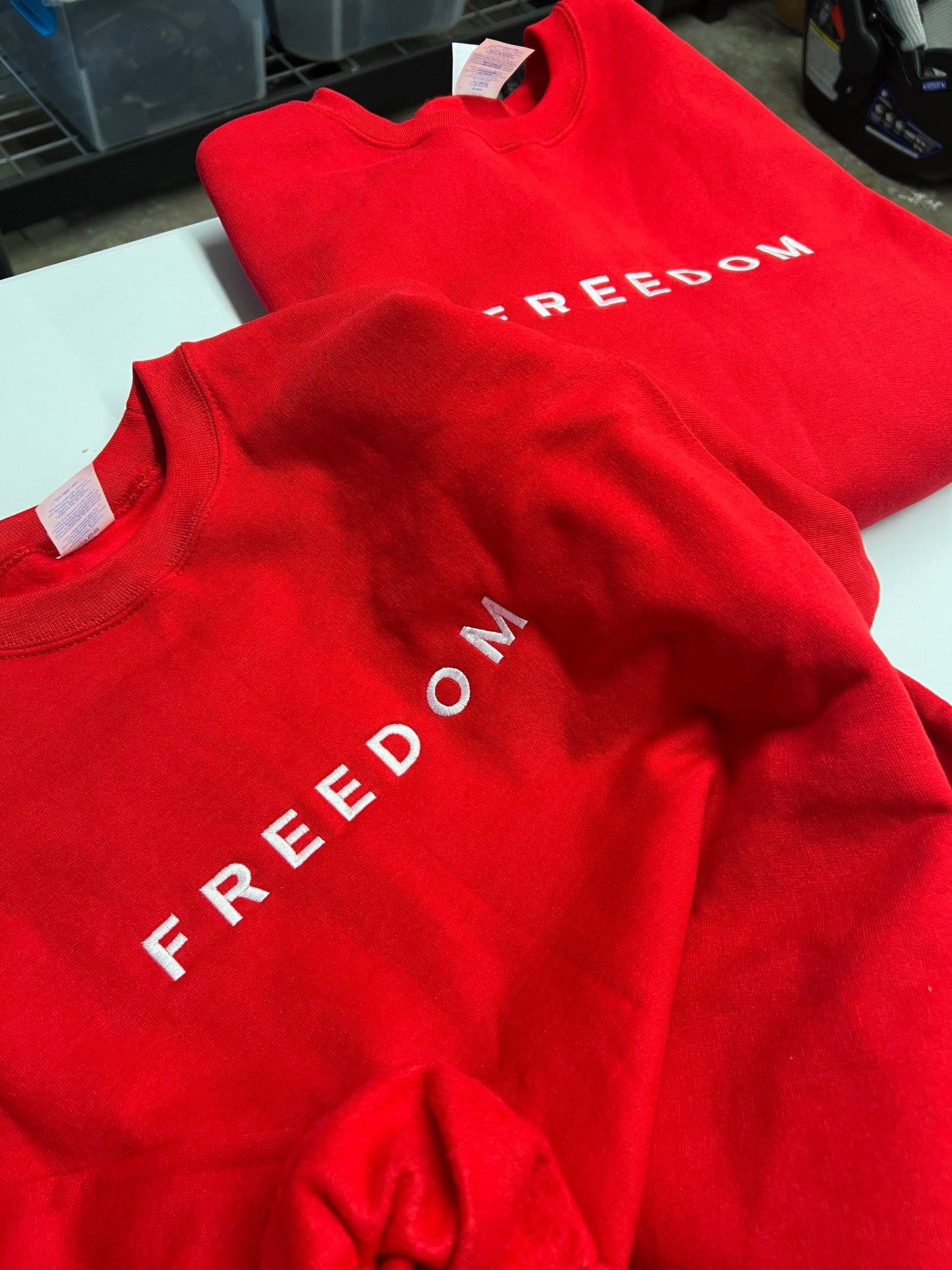 Red FREEDOM Crewneck