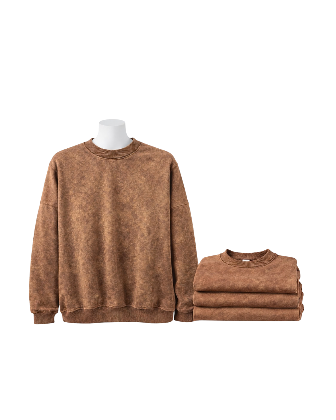 Drop Shoulder Crew Neck Pullover Sweatshirt