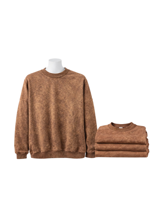 Drop Shoulder Crew Neck Pullover Sweatshirt